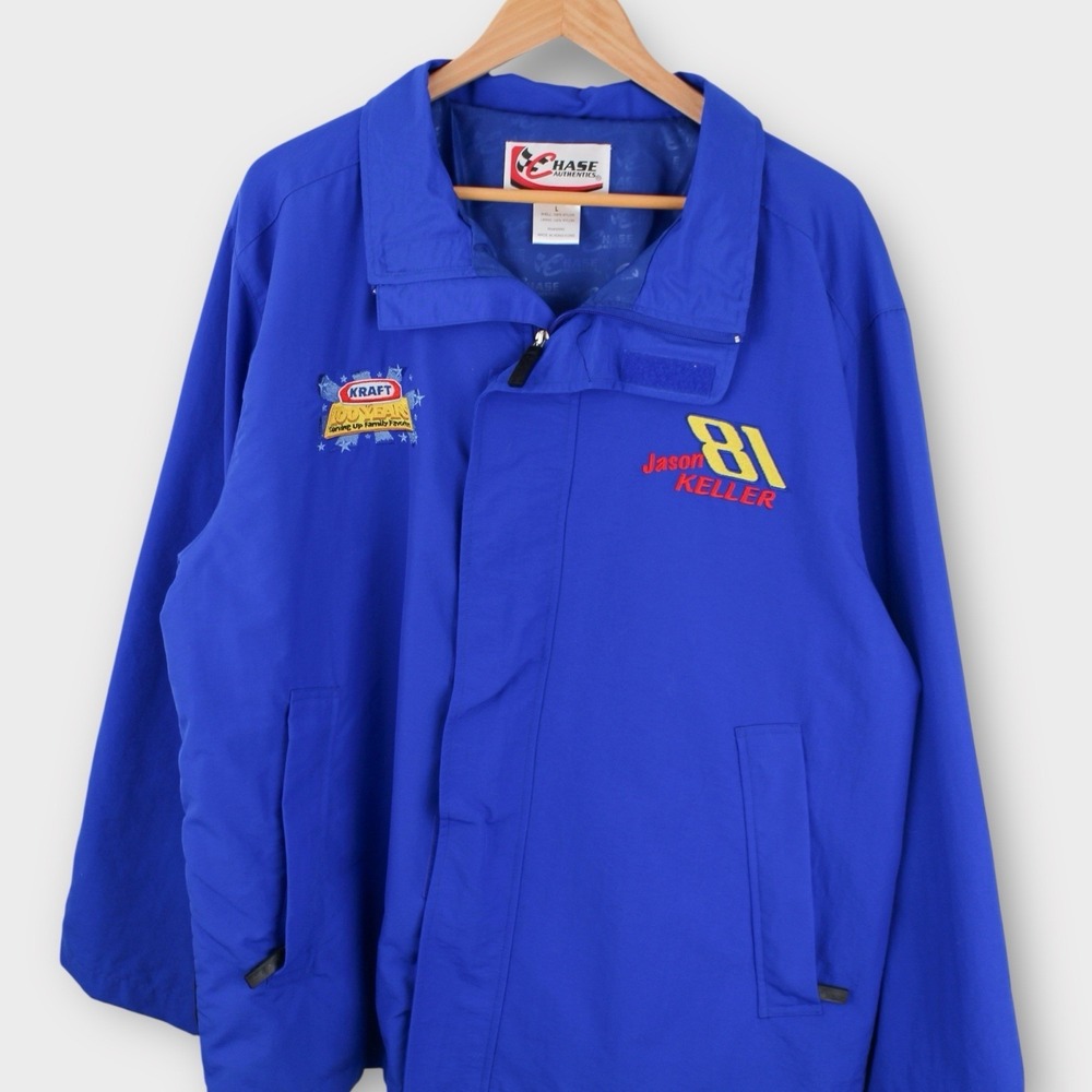 Chase Authentics NASCAR Racing Jacket Kraft 100 Years Embroidered Blue Mens L - Picture 2 of 4